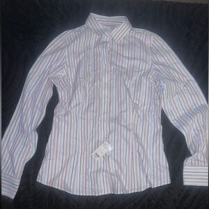 White/ multicolored Brooks Brothers button down shirt